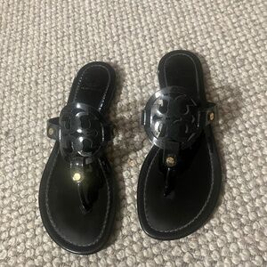 Tory Burch Black Patent Sandals, Size 8.  Never Worn